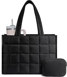 Large Quilted Puffer Tote Bag for Women