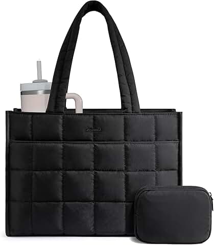 Large Quilted Puffer Tote Bag for Women
