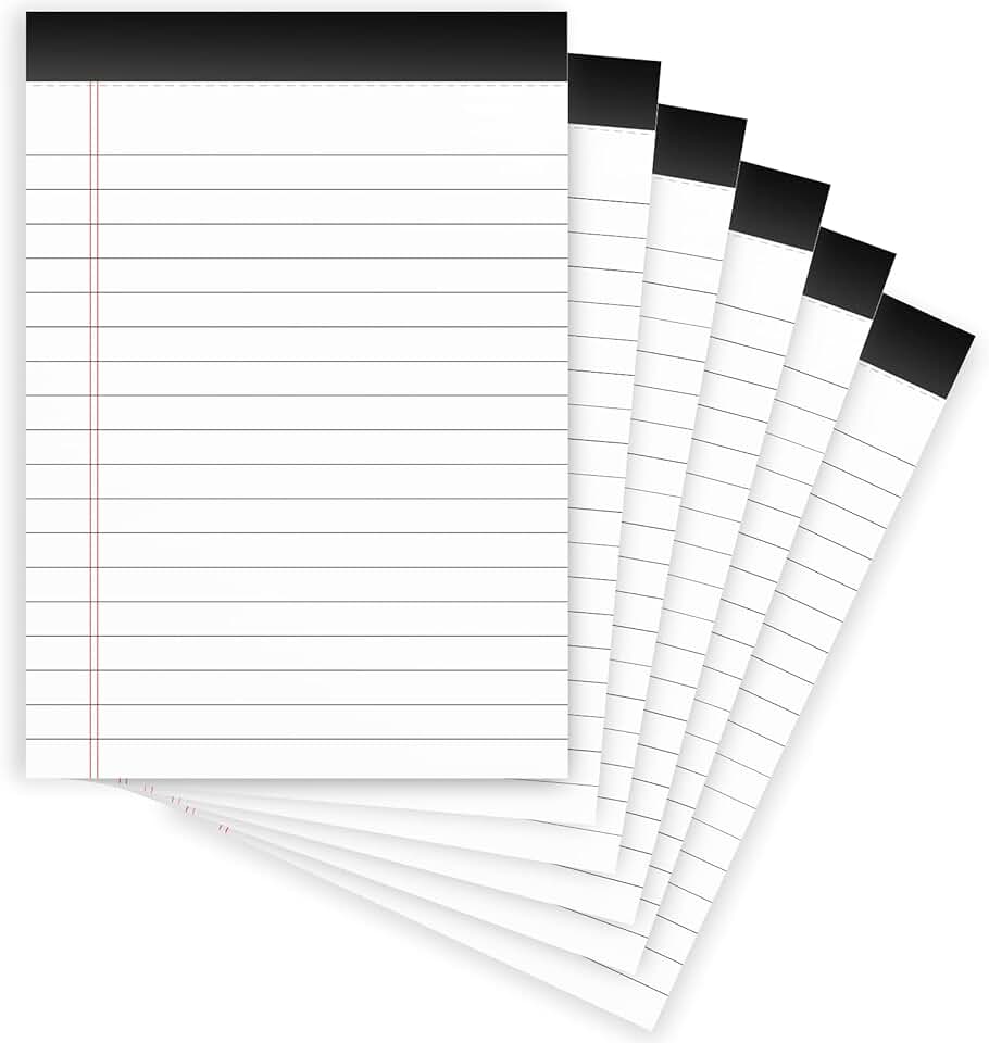 Six packs of 4x6 college-ruled legal note pads