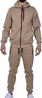 Men's Athletic Casual 2-Piece Solid Tracksuit Set