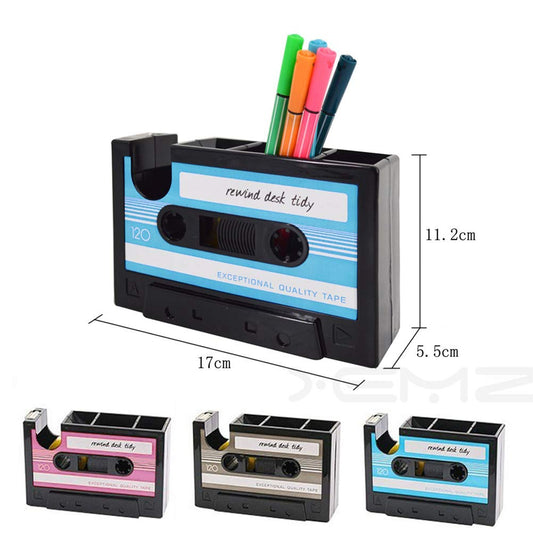 Blue tape dispenser and pen holder organizer
