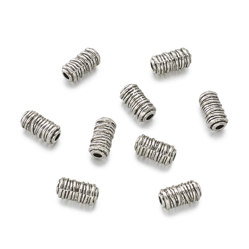 Antique Silver Column Spacer Beads for Jewelry Making