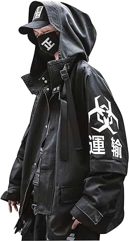 Men's Japanese Streetwear Zip-Up Windbreaker