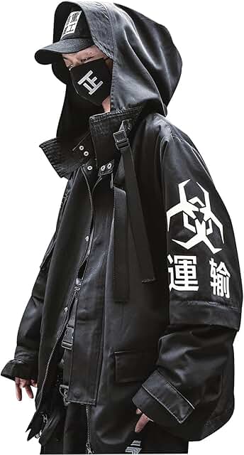Men's Japanese Streetwear Zip-Up Windbreaker