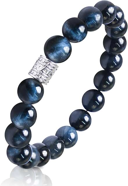 Tiger Eye and Obsidian Beaded Bracelets for Men and Women