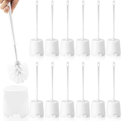 Set of 12 Toilet Brushes with Holders for Deep Cleaning