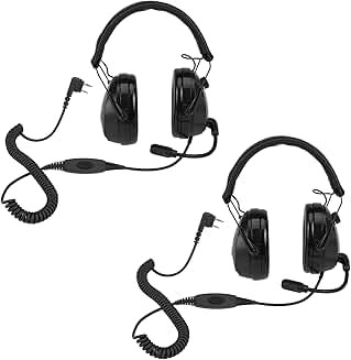 Two-Way Radio Headset with Mic and Noise Reduction (2 Pack)