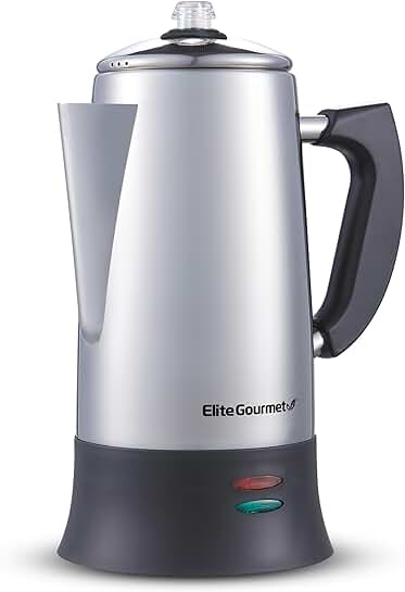 12-Cup Electric Coffee Percolator with Keep Warm and Clear Brew