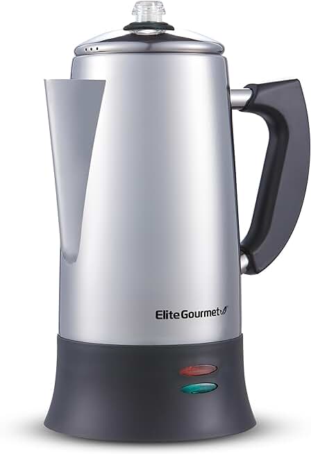 12-Cup Electric Coffee Percolator with Keep Warm and Clear Brew