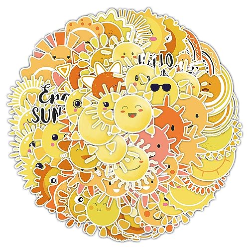 50 Waterproof Sun Stickers for Kids and Teens
