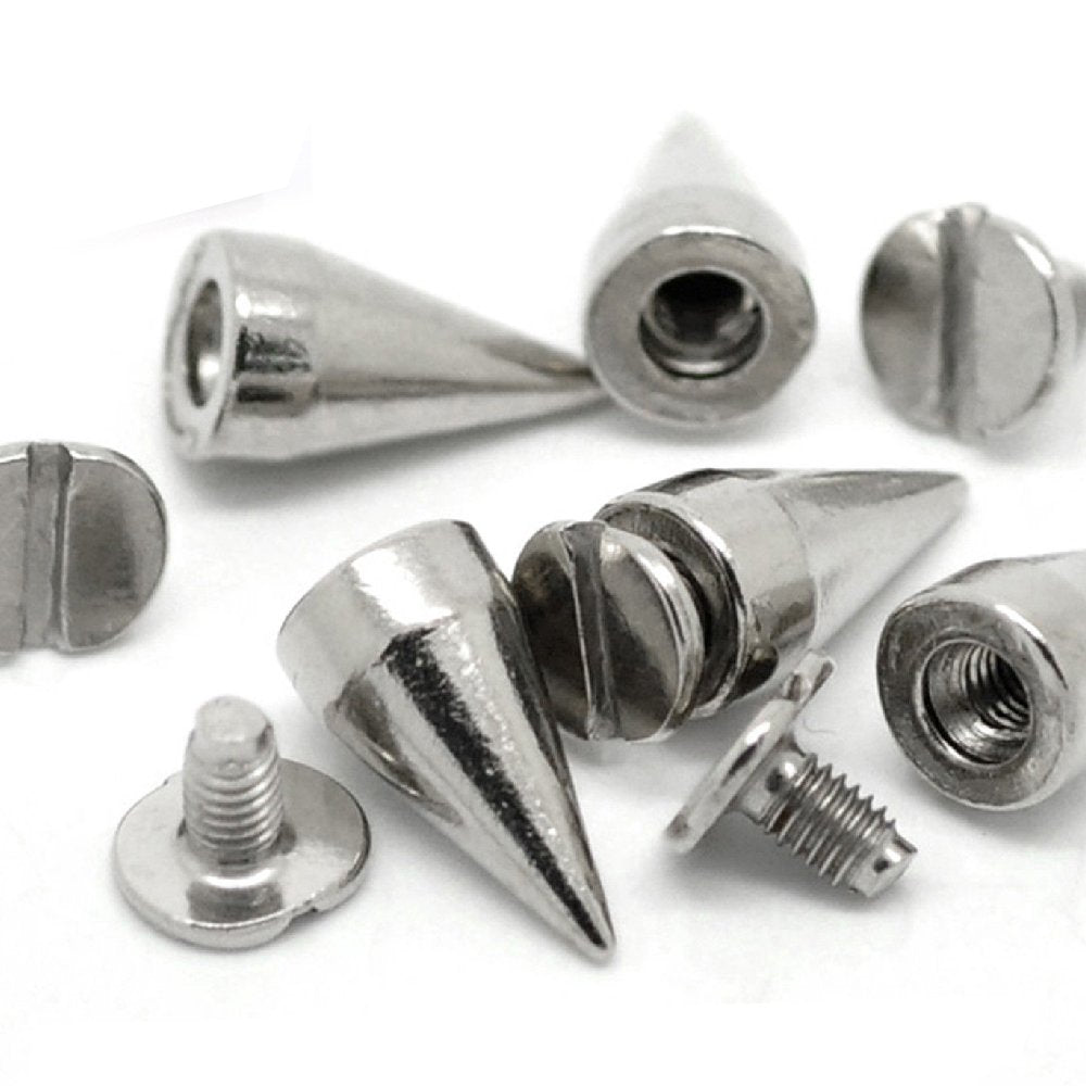 Silver Bullet Cone Spike and Stud Set for DIY Leather Crafts