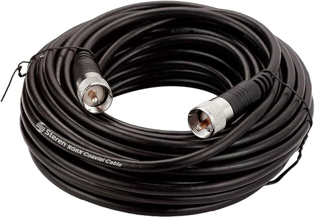 50 ft Coaxial Cable, 2 Pack, UHF Connectors