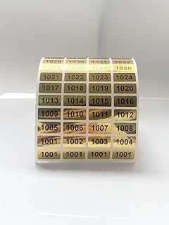 Gold Sequential Number Labels, 1000 Pack