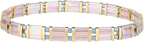 Colorful Beaded Stretch Bracelet for Women
