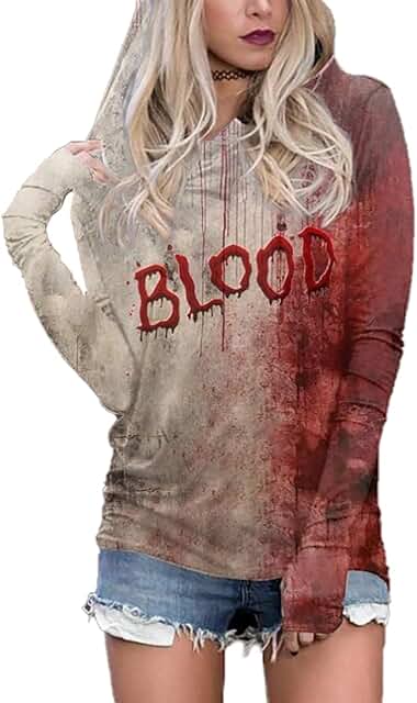 Horror Bloody Hoodies for Women Halloween