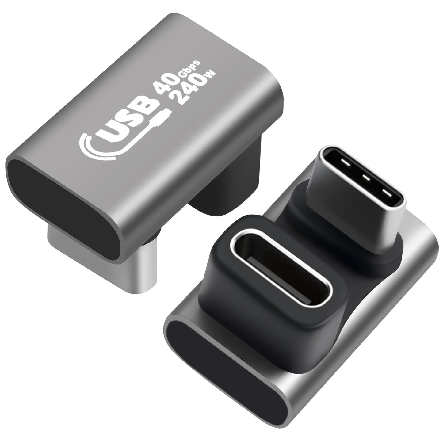 U-Shaped USB C Adapter 2-Pack for Fast Charging and Display