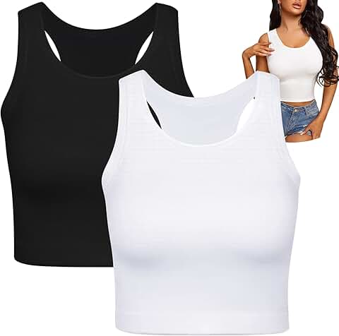 Two Sleeveless Crop Tops for Women