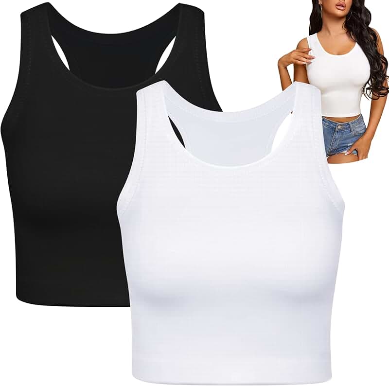 Two Sleeveless Crop Tops for Women