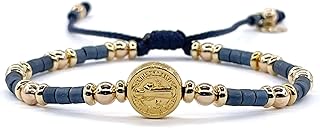 Round St. Benedict Coin Bead Adjustable Bracelet