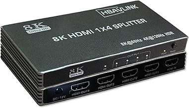 HDMI 2.1 Splitter 1 in 4 Out, 8K60Hz, HDR, VRR
