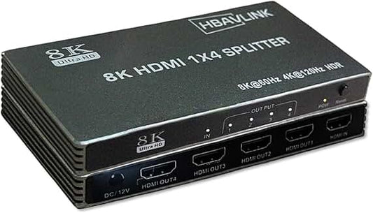 HDMI 2.1 Splitter 1 in 4 Out, 8K60Hz, HDR, VRR