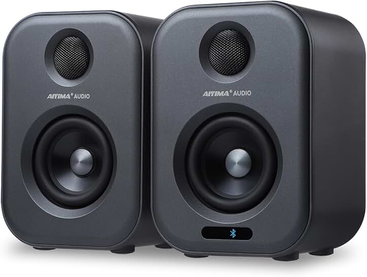 80W 2.0 Channel Active Bookshelf Speakers with Bluetooth and Remote