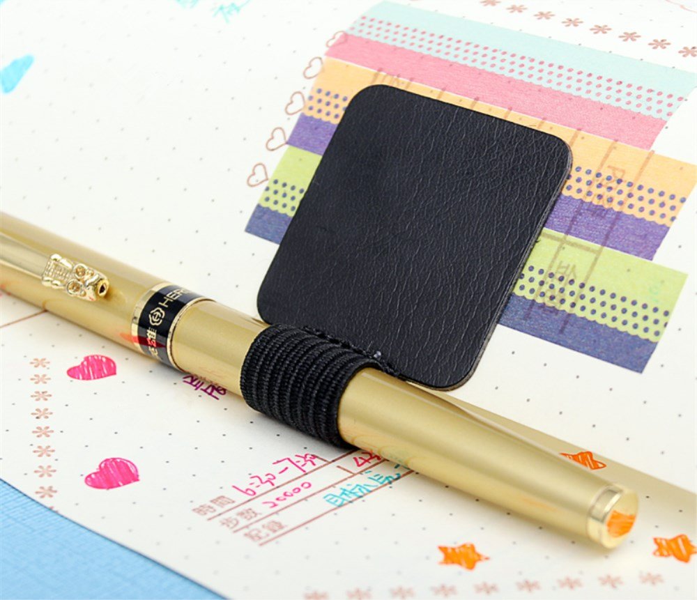 5-Pack Self-Adhesive Leather Pen Holders