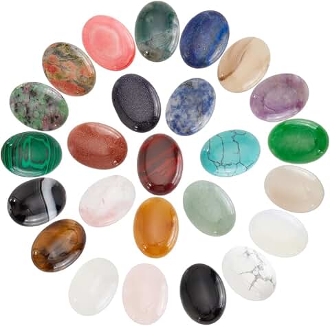 25pcs 25x18mm Oval Gemstone Cabochons for Jewelry Making