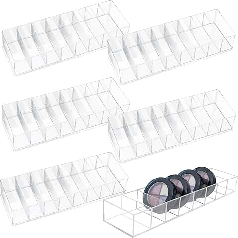 Acrylic Makeup Organizer with 8 Spaces, 6 Pack