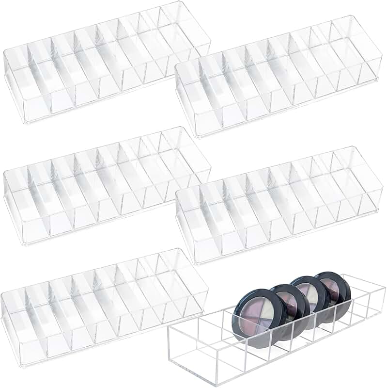 Acrylic Makeup Organizer with 8 Spaces, 6 Pack