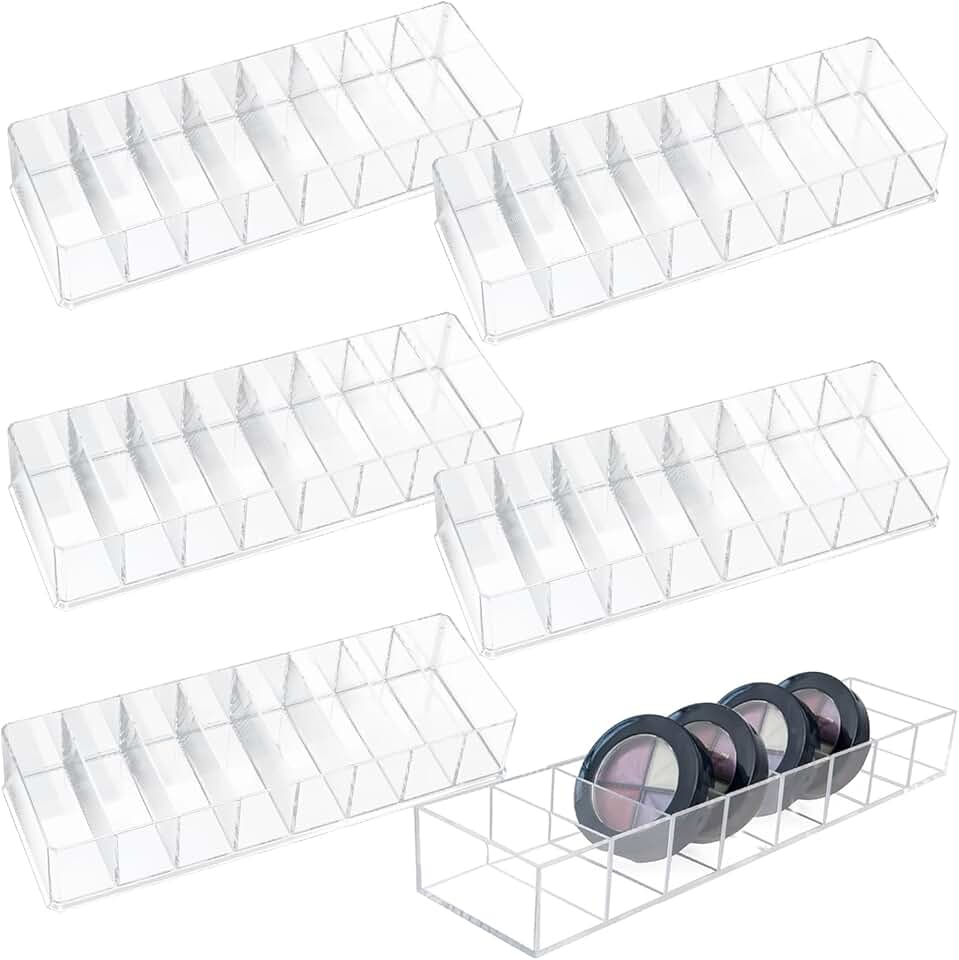 Acrylic Makeup Organizer with 8 Spaces, 6 Pack