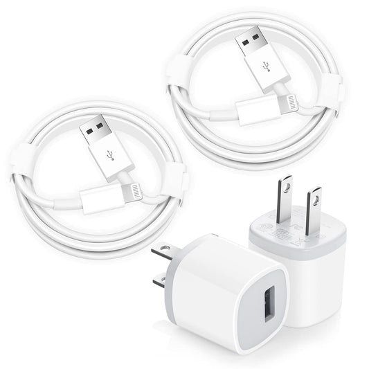 iPhone Charger 6FT 2Pack USB Fast Charging Power Adapter and Lightning Cable
