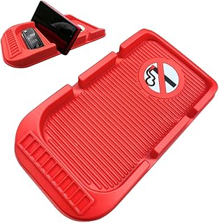 Red Car Dashboard Anti-Slip Mat with Cell Phone Holder
