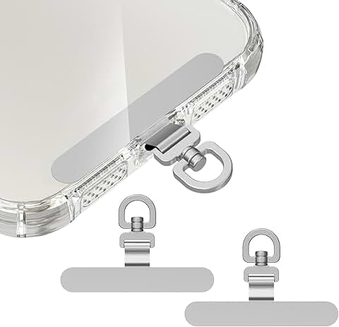 Two Stainless Steel Phone Tether Tabs for Cases
