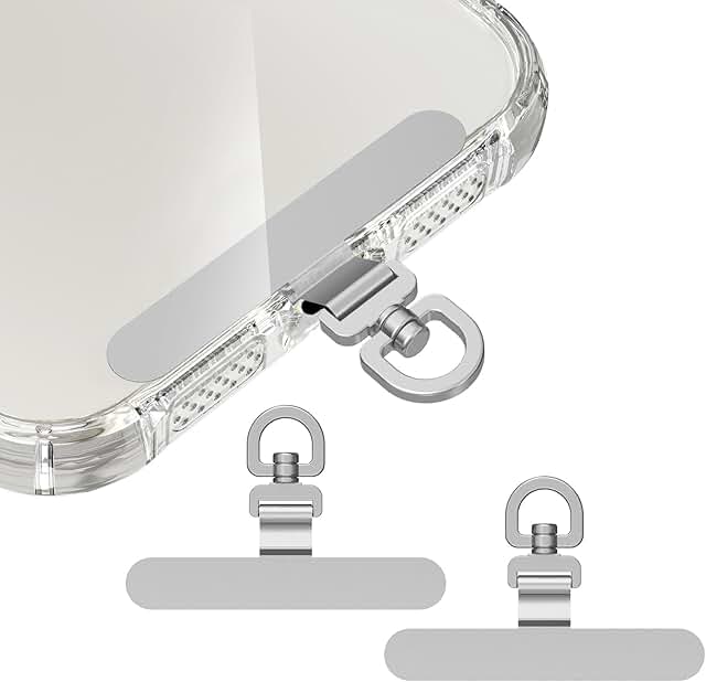 Two Stainless Steel Phone Tether Tabs for Cases