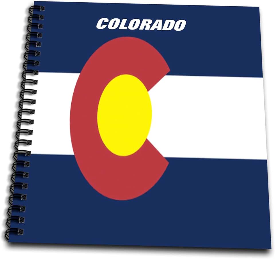 Drawing book with Colorado state flag, 8x8 inches