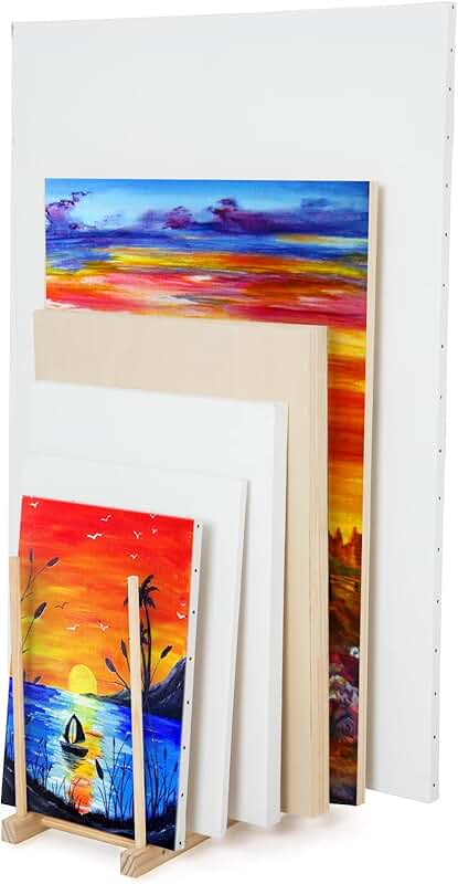 Large Wooden Art Storage and Display Rack
