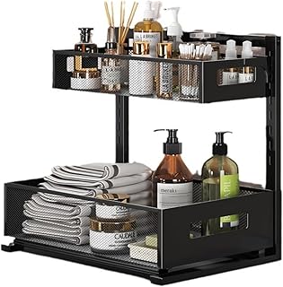 Adjustable 2-Tier Under Sink Organizer for Kitchen and Bathroom