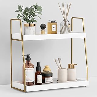 Two-Tier Wooden Bathroom Counter Organizer