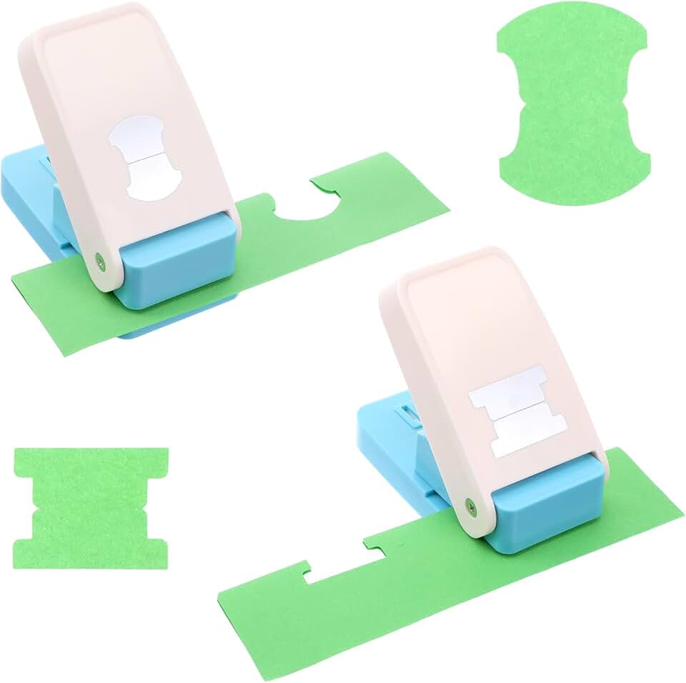 Two-Piece Paper Tab Punch Set for Crafts and Office