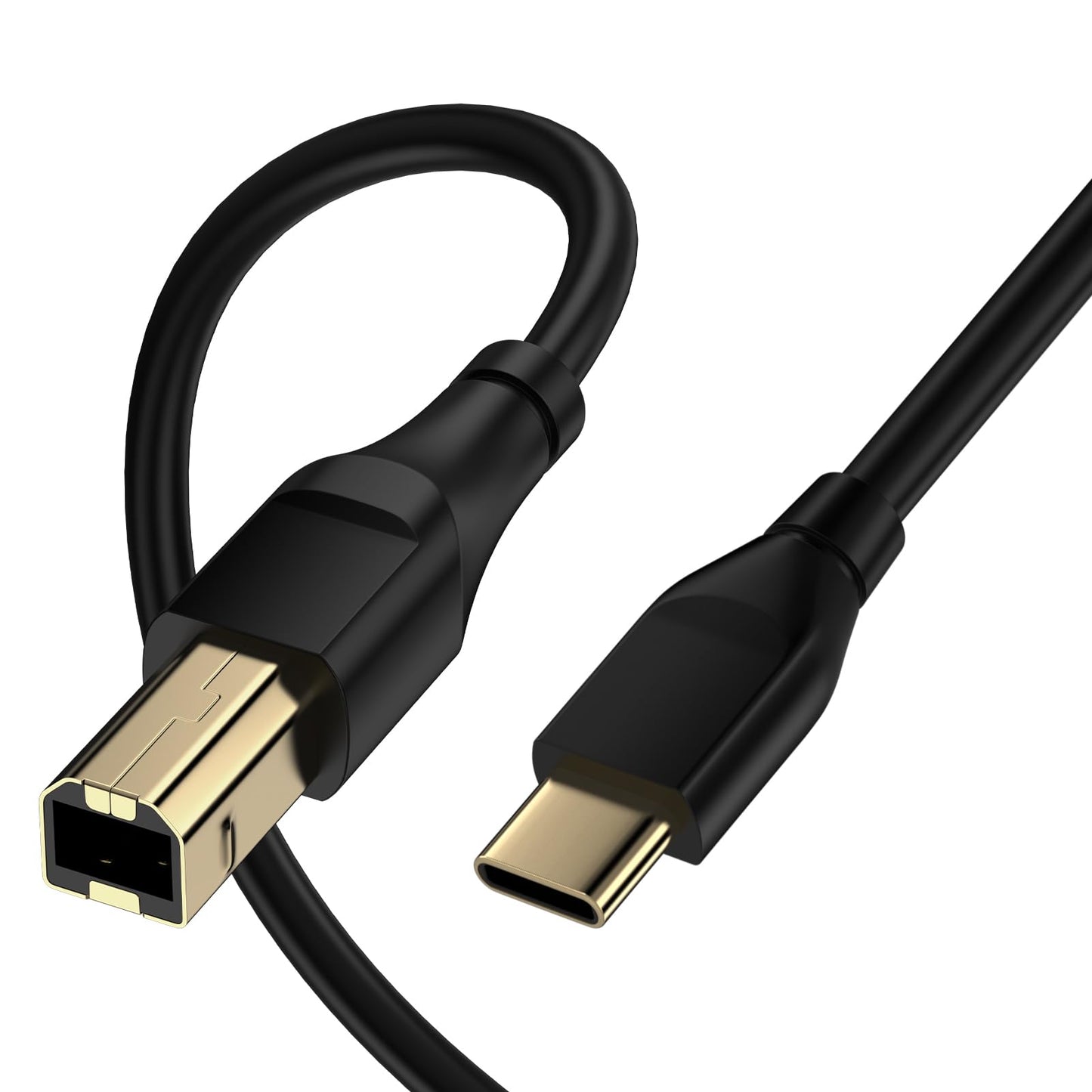 10-Foot USB C to USB B Printer and MIDI Cable