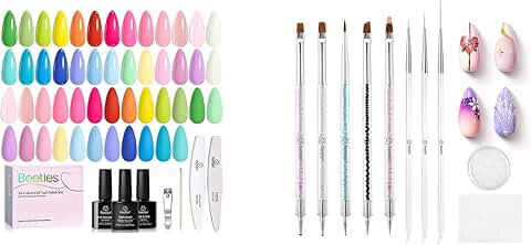 Summer Gel Nail Polish Set with 25 Colors and Art Tools