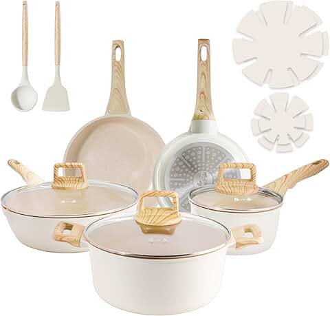 14-Piece Non-Stick Cast Aluminum Cookware Set with Lids
