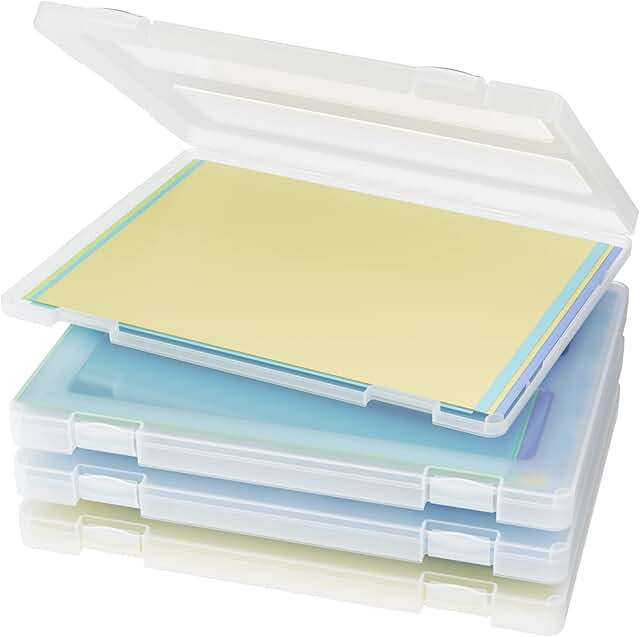 4 Pack A4 Paper Organizer Boxes for Crafts and Art Supplies