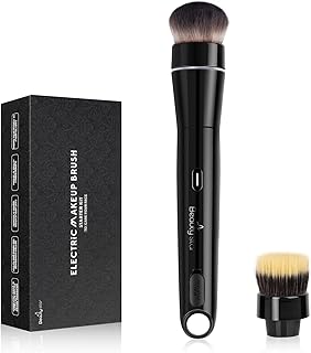 Electric makeup brush with 2 replaceable heads and adjustable speeds