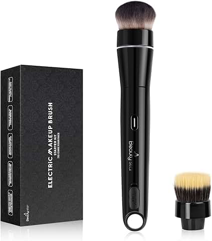Electric makeup brush with 2 replaceable heads and adjustable speeds
