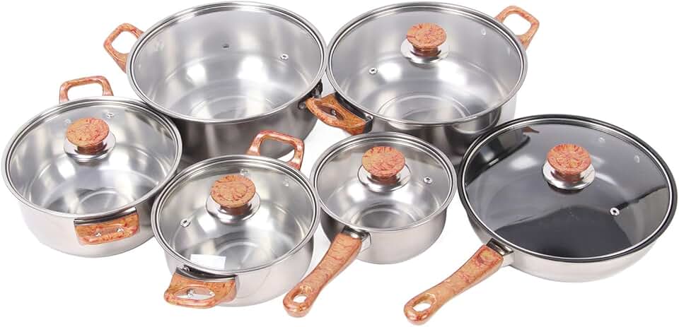 Stainless Steel Pots and Pans Set for Cooking