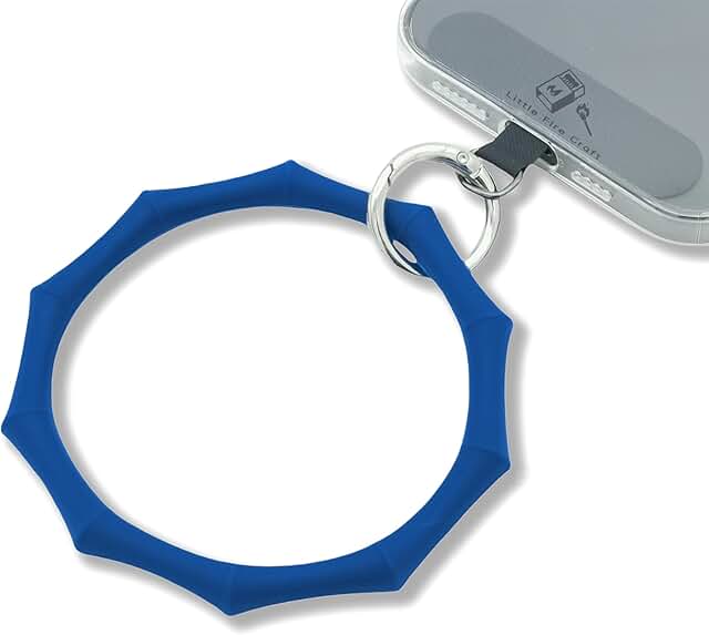 Blue silicone wrist strap for phones
