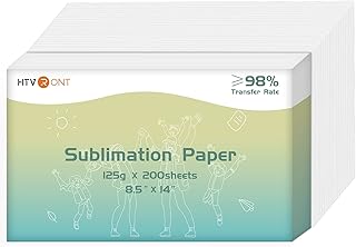 8.5x14 Inch Sublimation Paper, 200 Sheets for Inkjet Printers