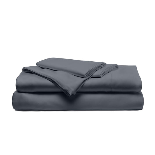 Resort Bamboo-Viscose 4-Piece Bed Sheet Set  Cooling, Odor-Resistant, Hypoaller ic, Soft and Durable  Flat and Fitted Sheets and Two Pillowcases  Queen  Blue Lagoon